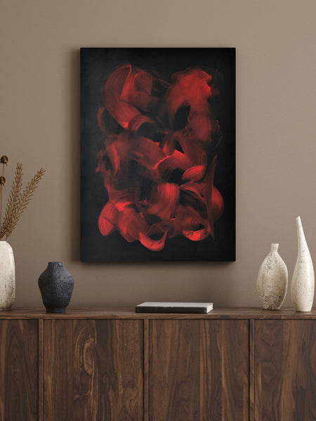black and red abstract art