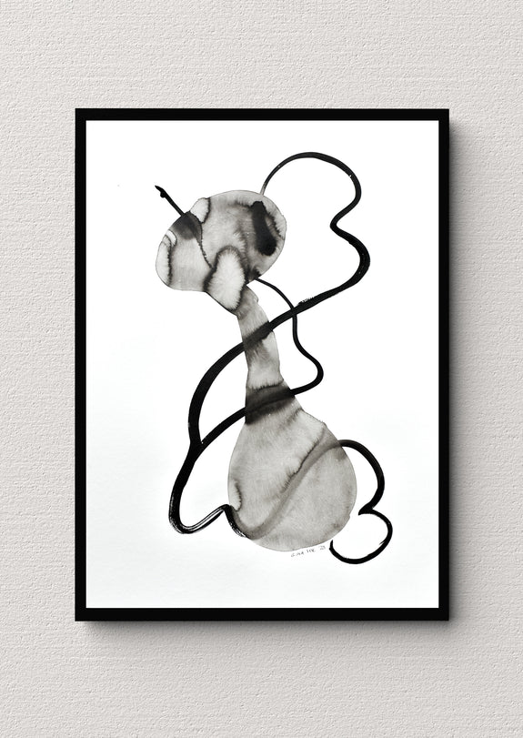 contemporary abstract ink drawing