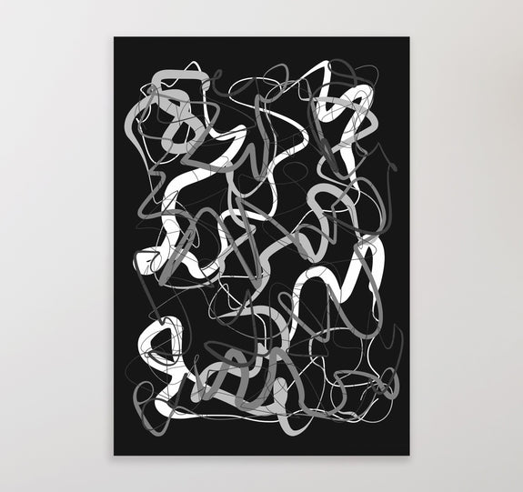 Printable wall art  black and white abstract