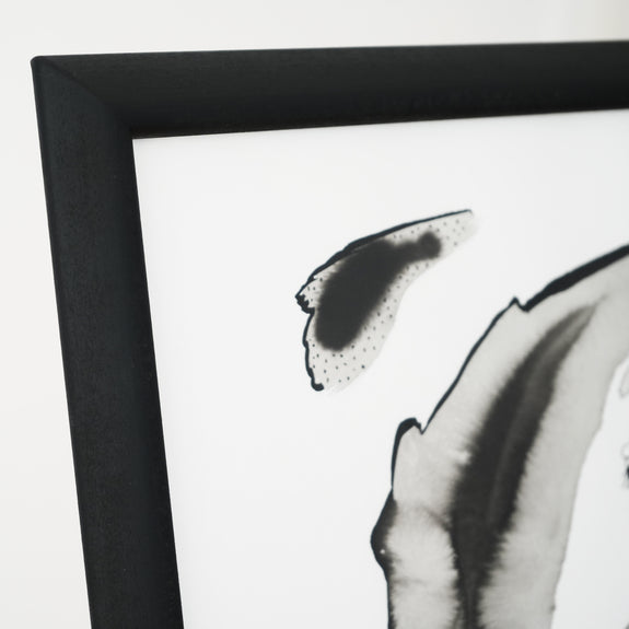 framed black and white abstract art