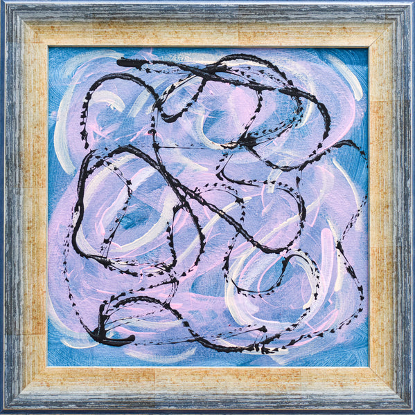 framed blue abstract painting for sale