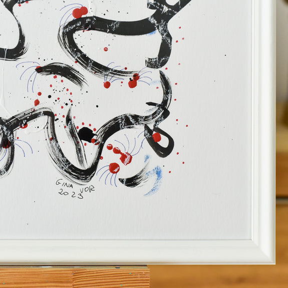 Contemporary ink painting for sale - fluid and energetic artwork perfect for modern interiors