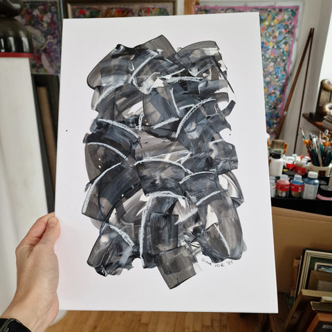 Small but impactful abstract art on paper - Add a pop of color to your space with affordable pieces from our collection