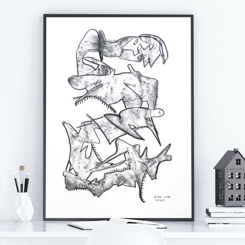 Abstract Charcoal Drawings