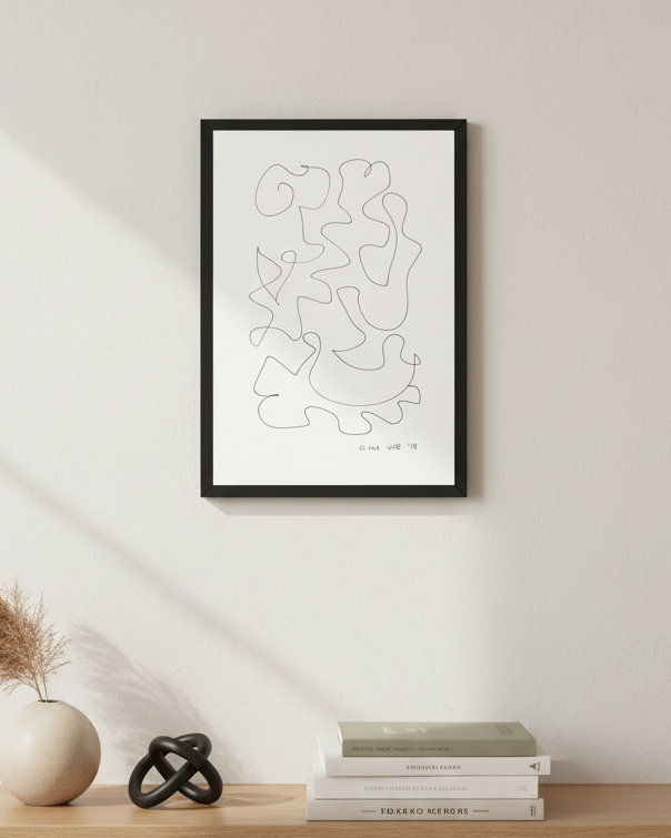 Minimalist abstract artwork in contemporary interior