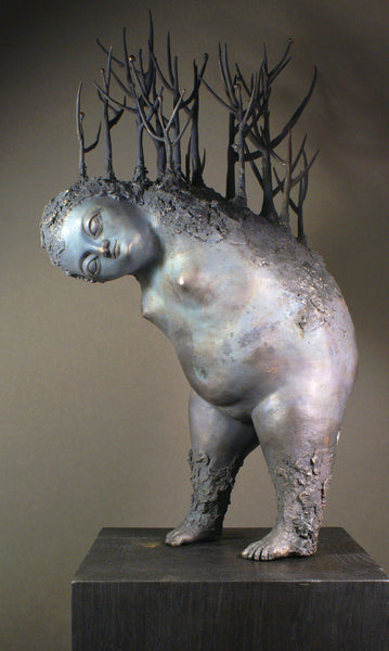 contemporary bronze sculpture of a woman