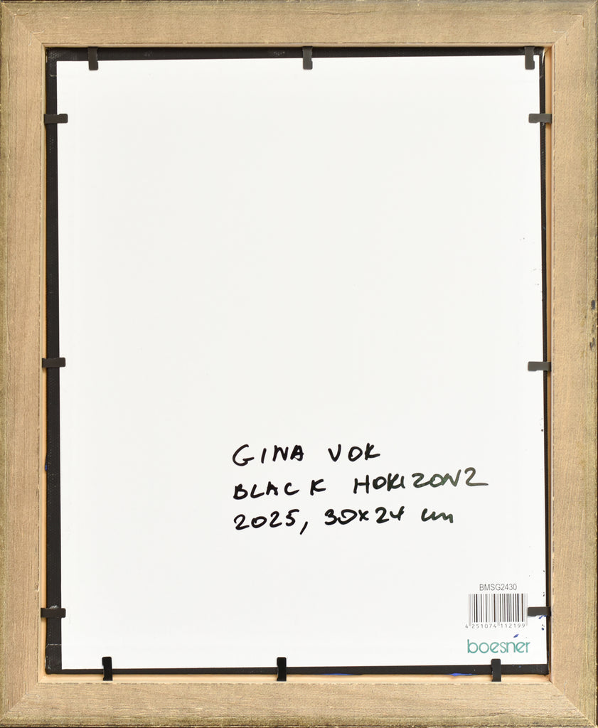 Wooden picture frame with white mat and black text, featuring the brand 'Boerner'.