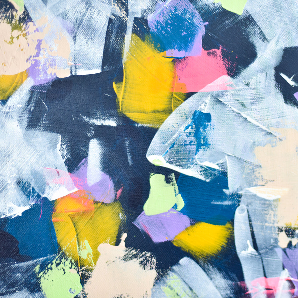 Abstract art with colorful brush strokes on a textured background