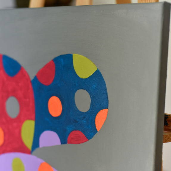 Abstract Art: A playful and colorful composition filled with polka dots, reminiscent of Yayoi Kusama's work.