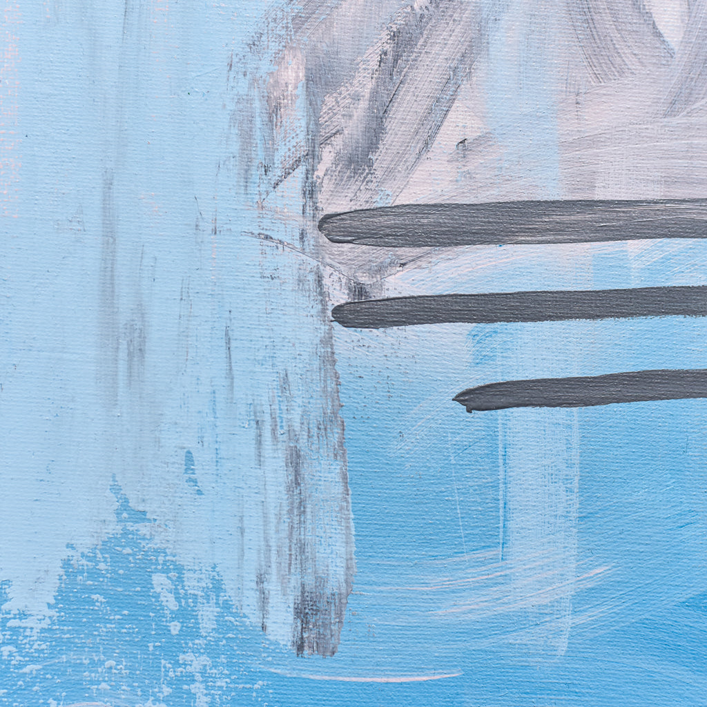 Abstract art with blue and gray brush strokes