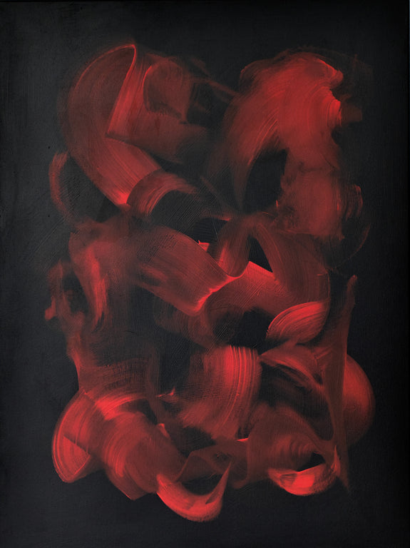 black and red abstract painting