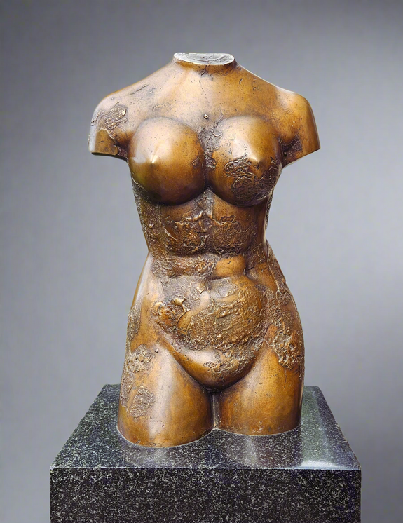 Bronze sculpture of a female torso, available for sale online