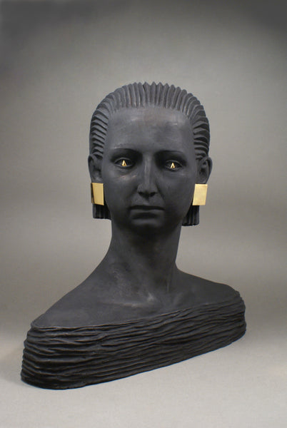 bronze portrait of a woman