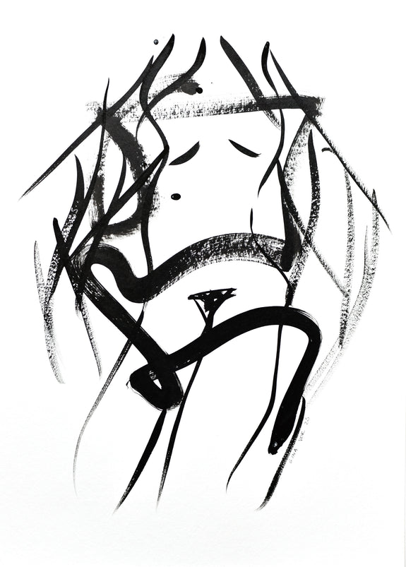 modern ink drawing of a nude available for sale online
