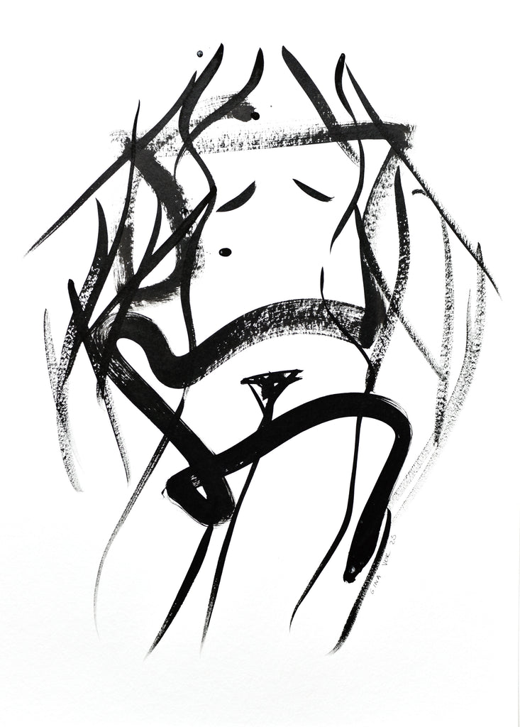 modern ink drawing of a nude available for sale online