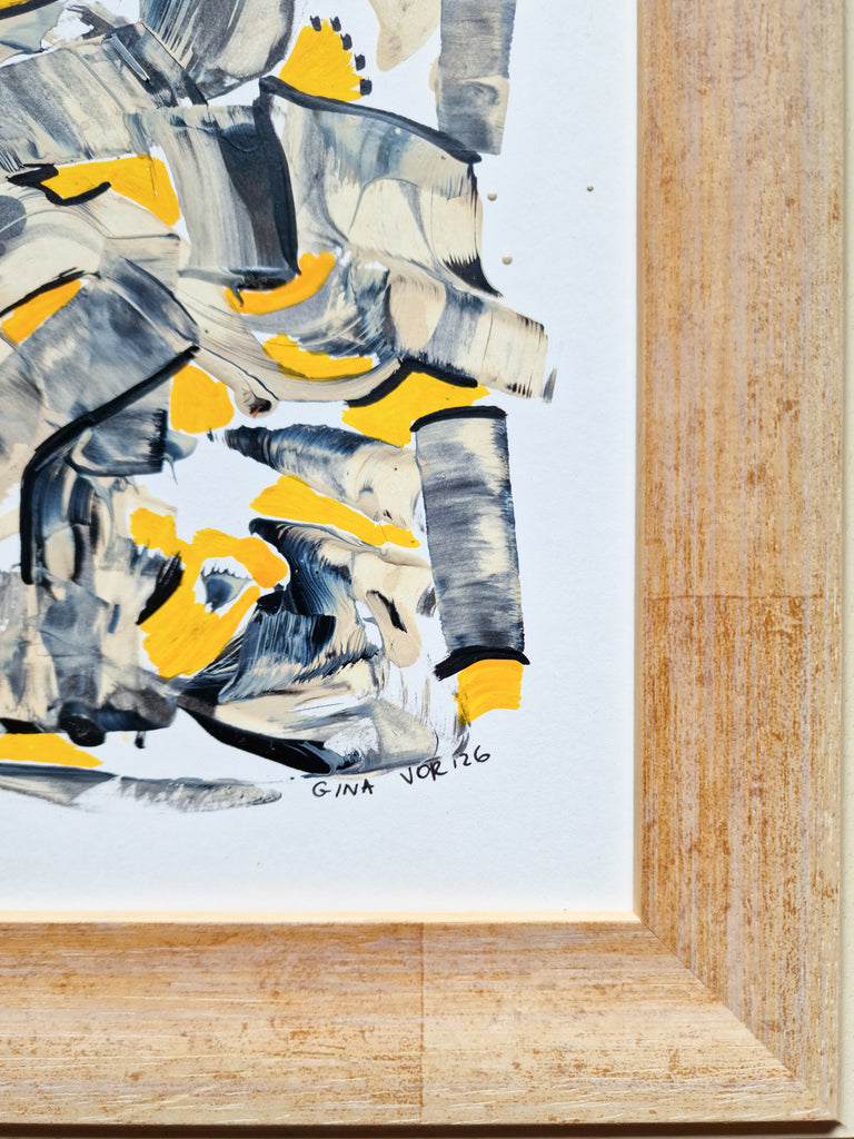 Signed and framed abstract art