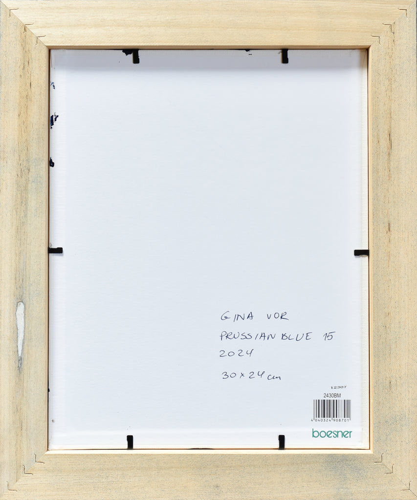 Back of the artwork singed by artist Gina Vor