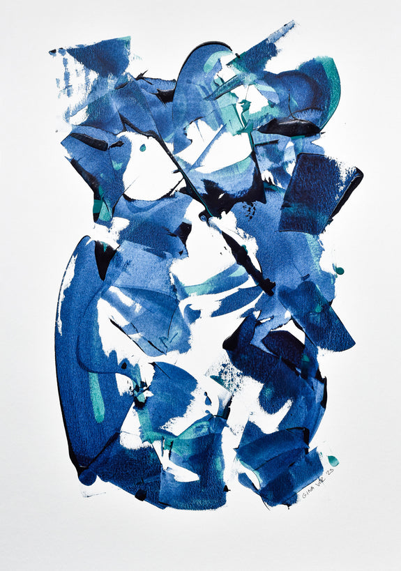 blue contemporary abstract art
