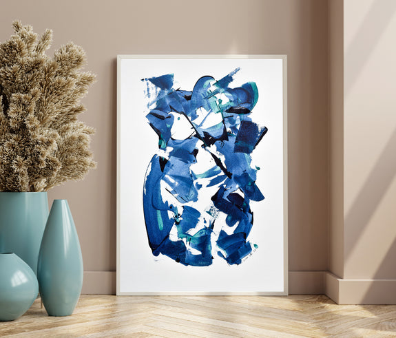 abstract art to buy online, blue and turquise painting