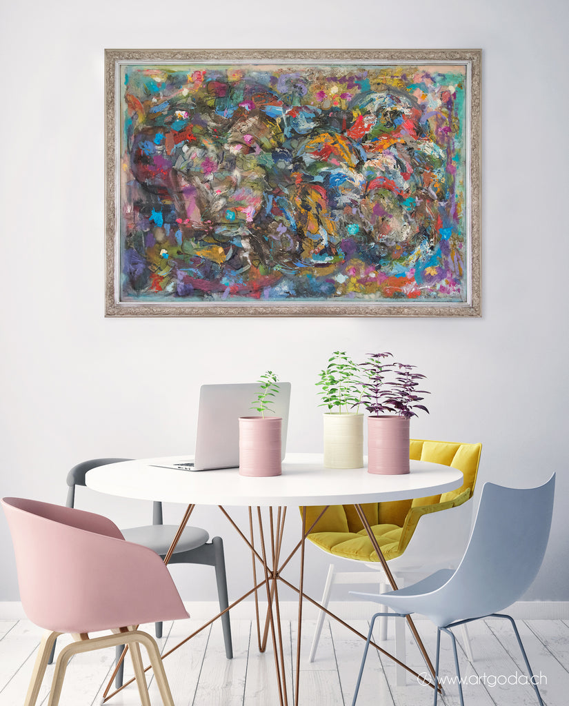 Framed abstract painting for sale