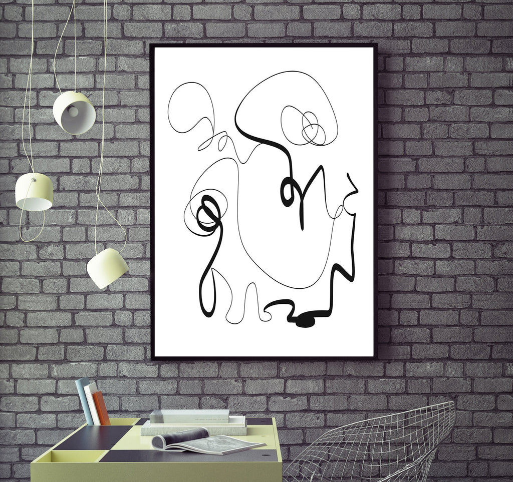 printable wall art black and white abstract