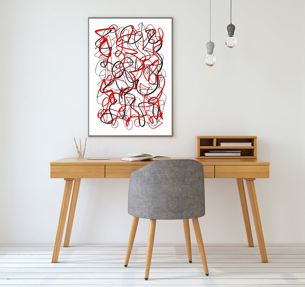 Printable wall art digital line drawing