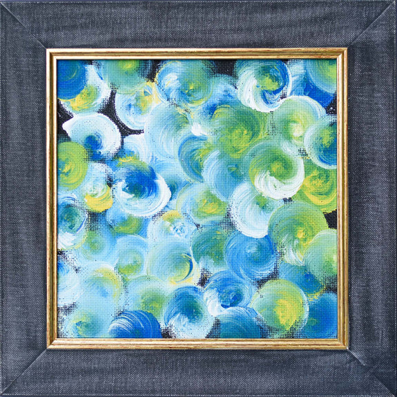 Blue framed abstract painting for sale