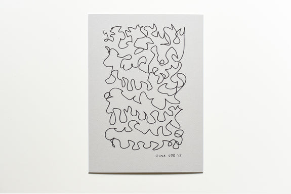 Abstract artwork, ink on cardboard, Gina Vor