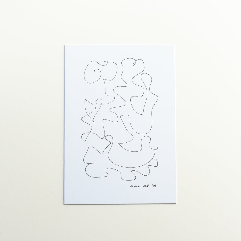 original black and white abstract drawing