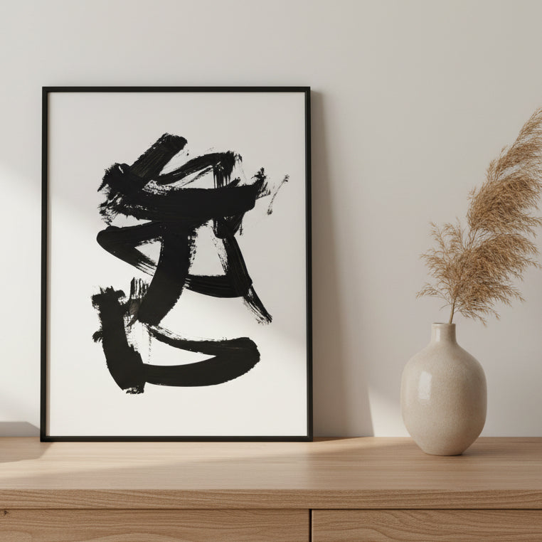 Black and white abstract painting for sale