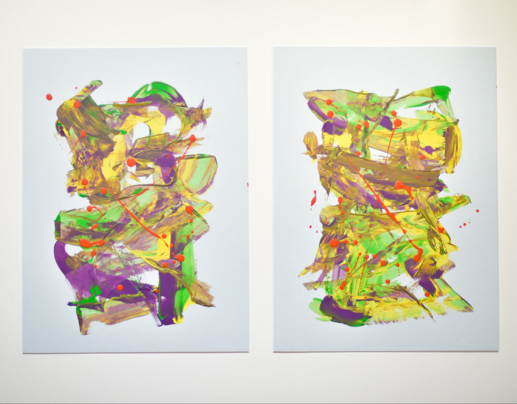 set of two abstract paintings for sale online