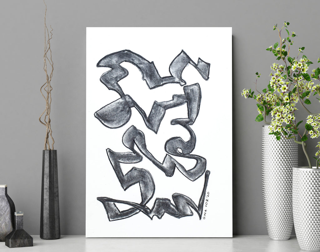 Black and white abstract art for sale