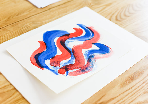Abstract painting on paper - modern minimalist art