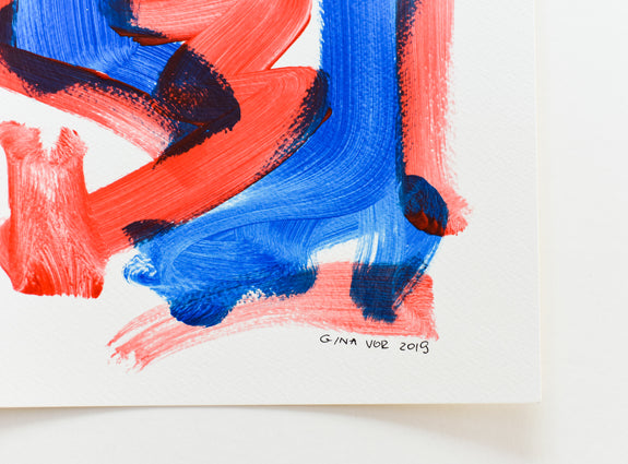 Original abstract art on paper by artist Gina Vor