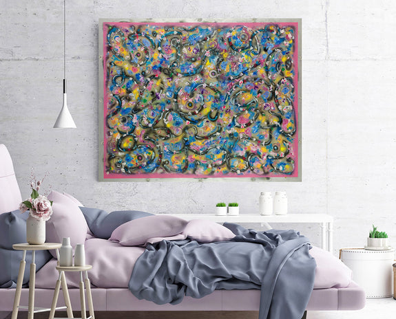 Abstract art print pink