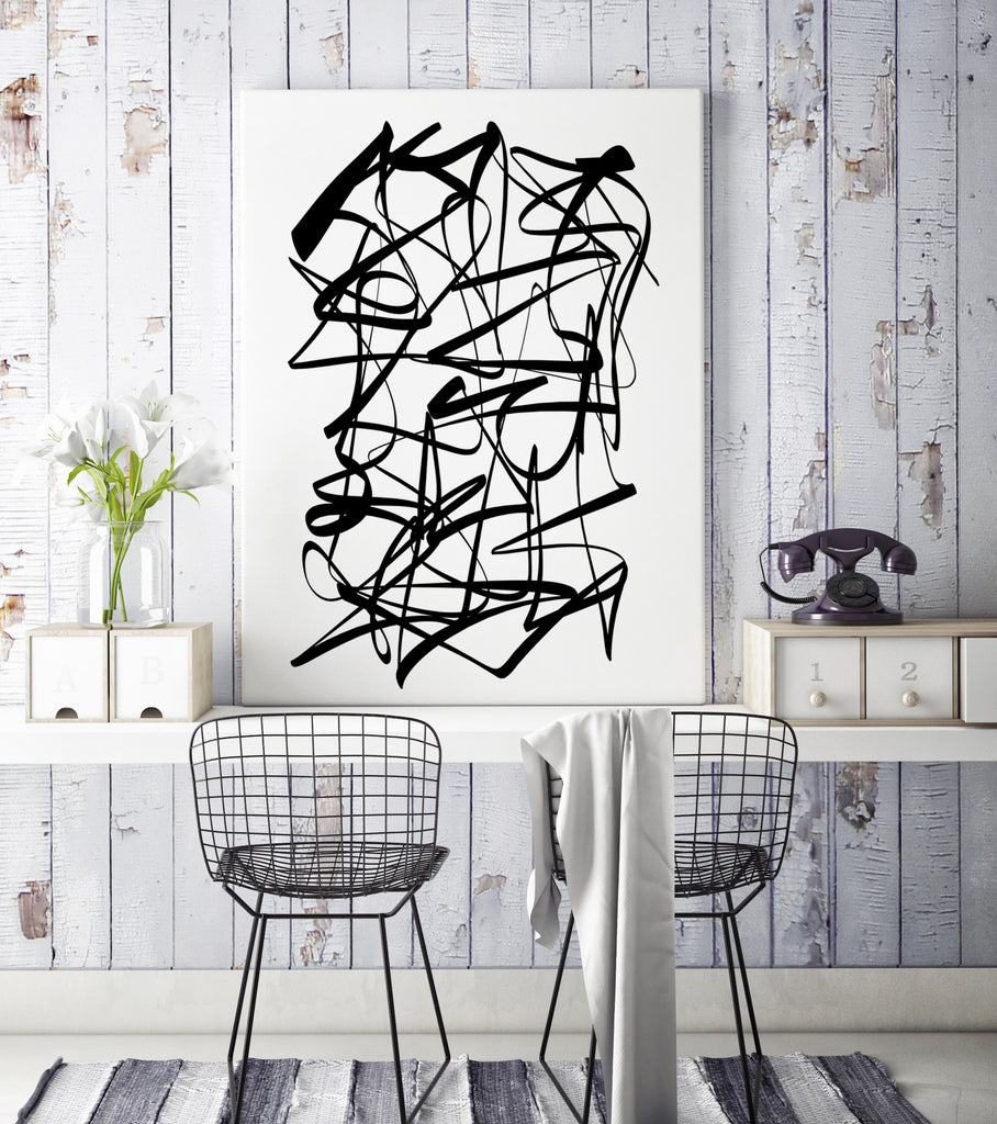 abstract black and white printable art