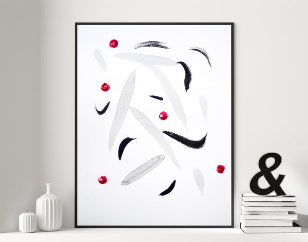 Minimalist abstract ink painting on paper for sale