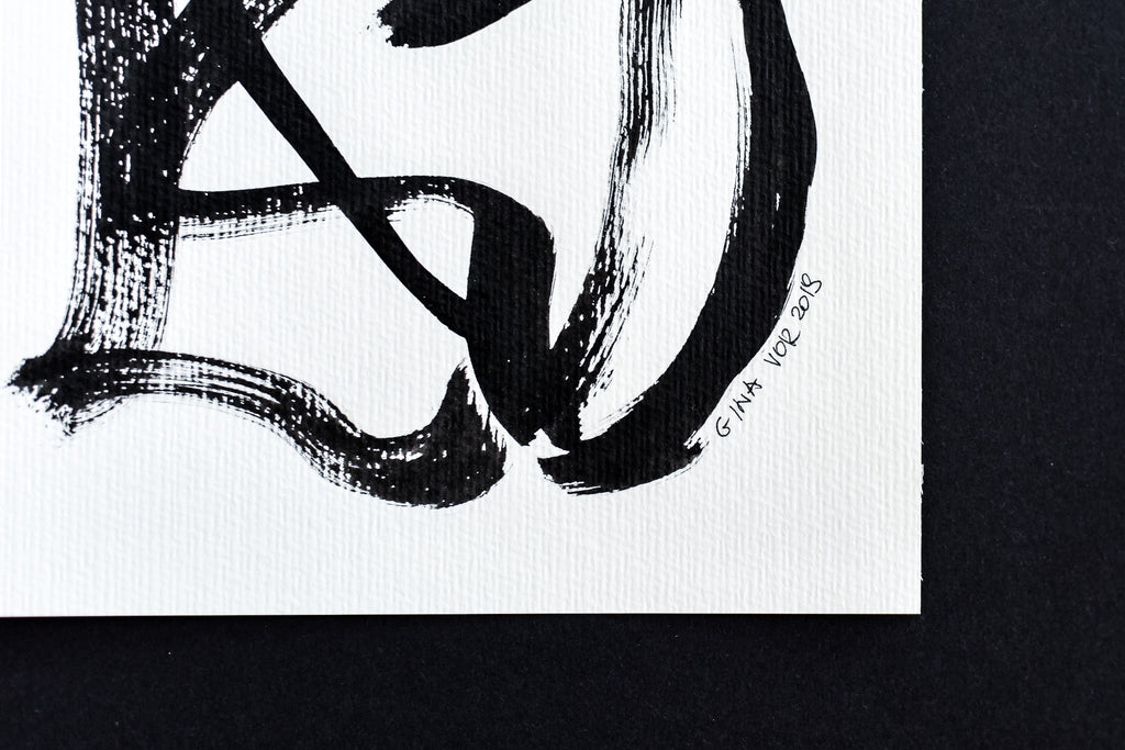 Minimalist abstract calligraphy painting