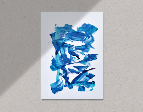 Blue abstract art for sale