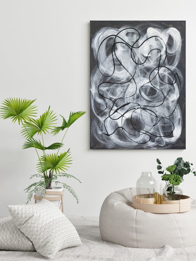 Black and white abstract art for sale