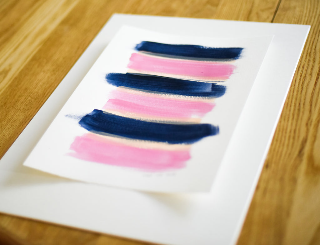 Minimalist abstract painting on paper