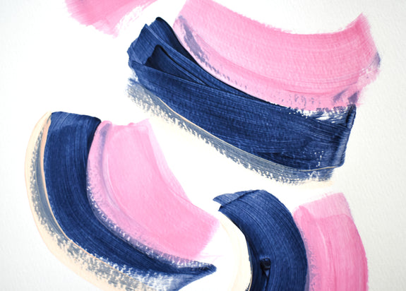 Pink and navy blue art for sale online