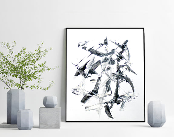 affordable black and white abstract painting for sale