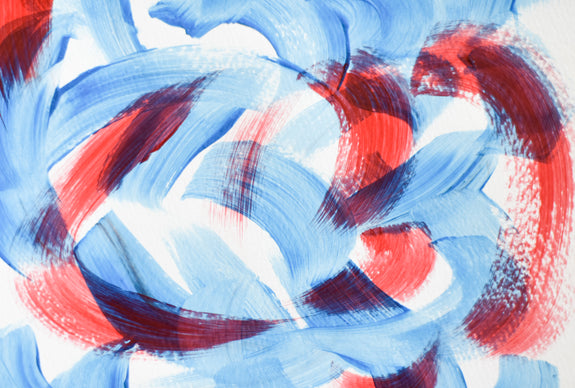 Blue and red abstract artwork
