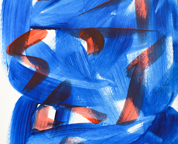 Modern Blue and Red Abstract Art