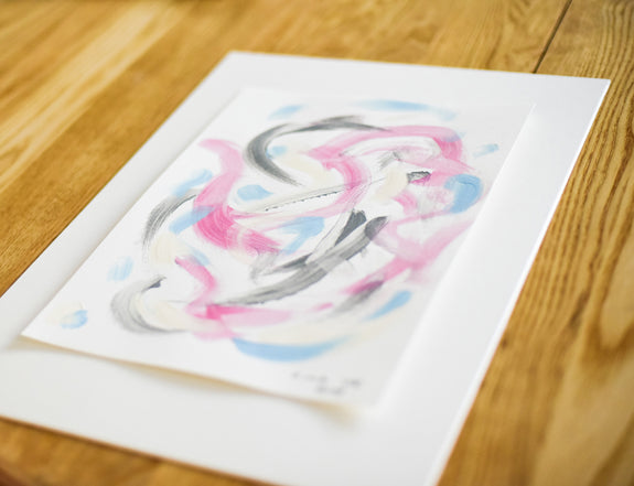 Abstract art painting on paper