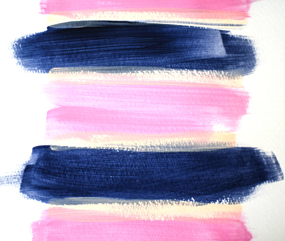 Blush Pink and Navy Blue Art