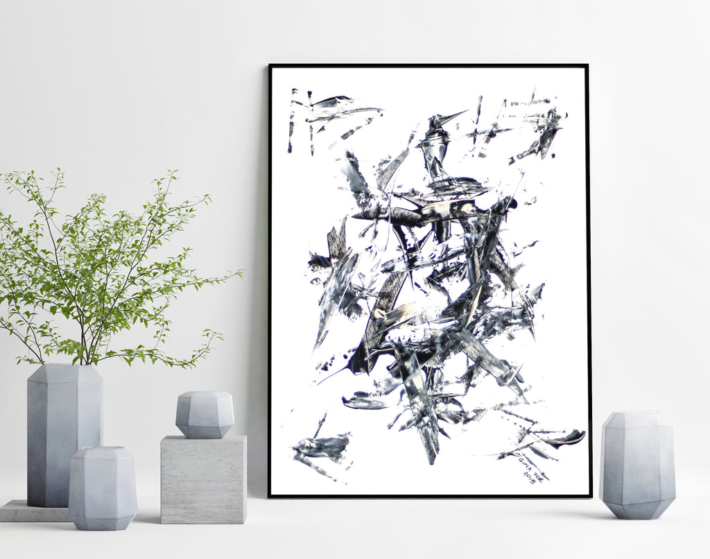 affordable black and white abstract painting for sale