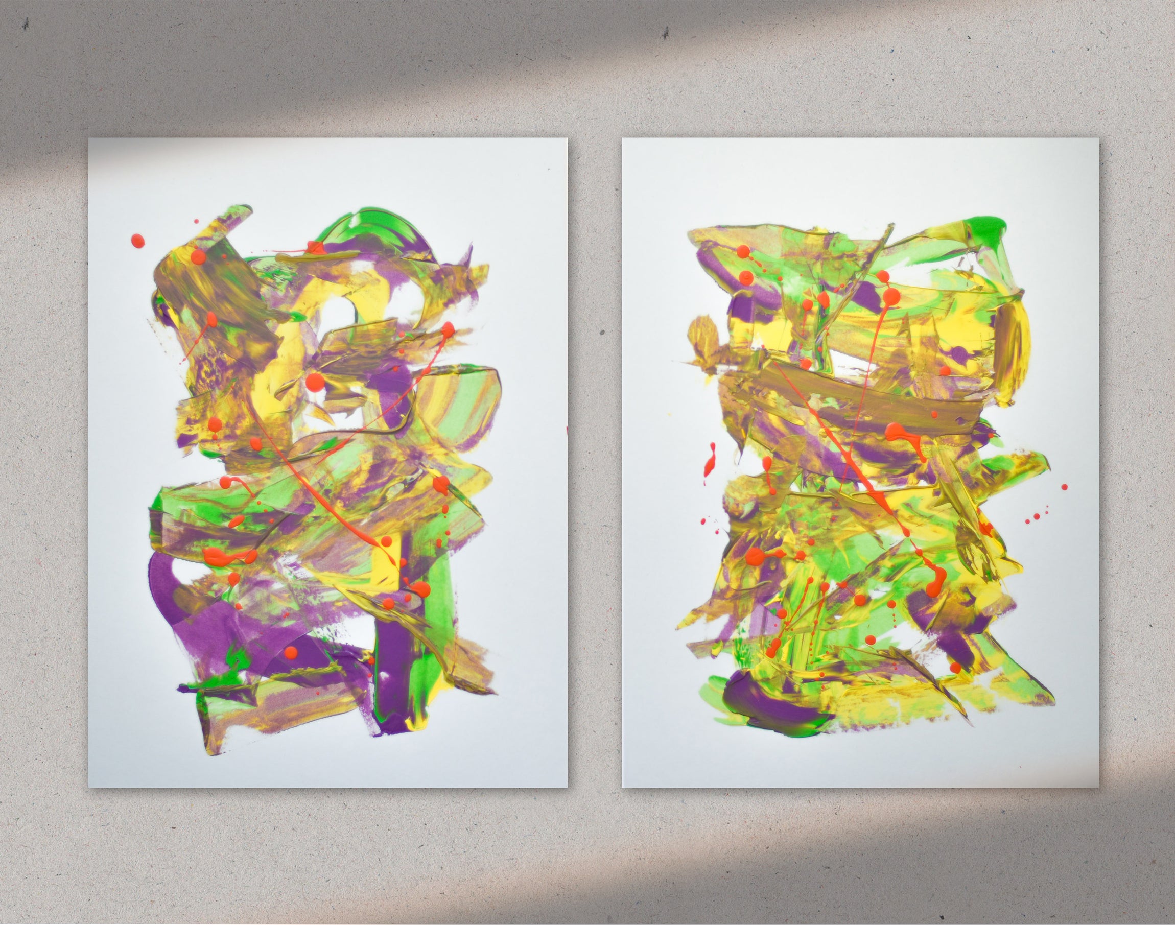 Abstract Twins | Set Of Two Abstract Paintings For Sale – ART GODA