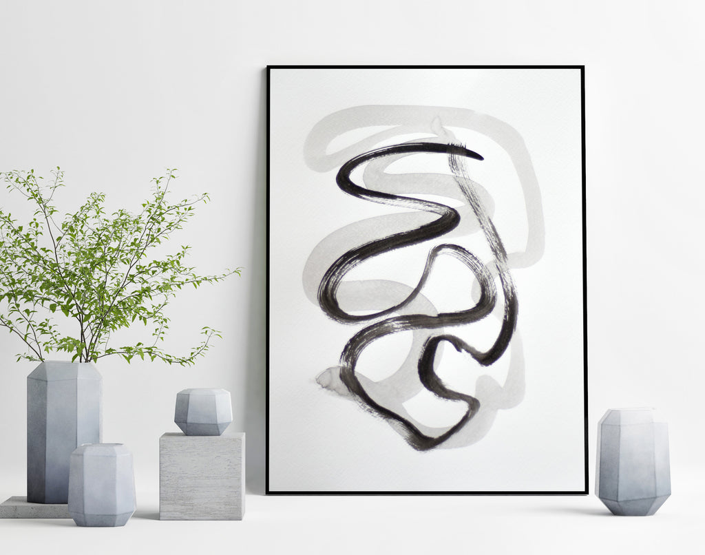 Black and white abstract art for sale